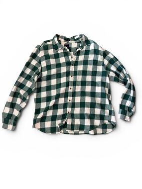 J. Crew Green and White Buffalo Plaid Button-Down Shirt